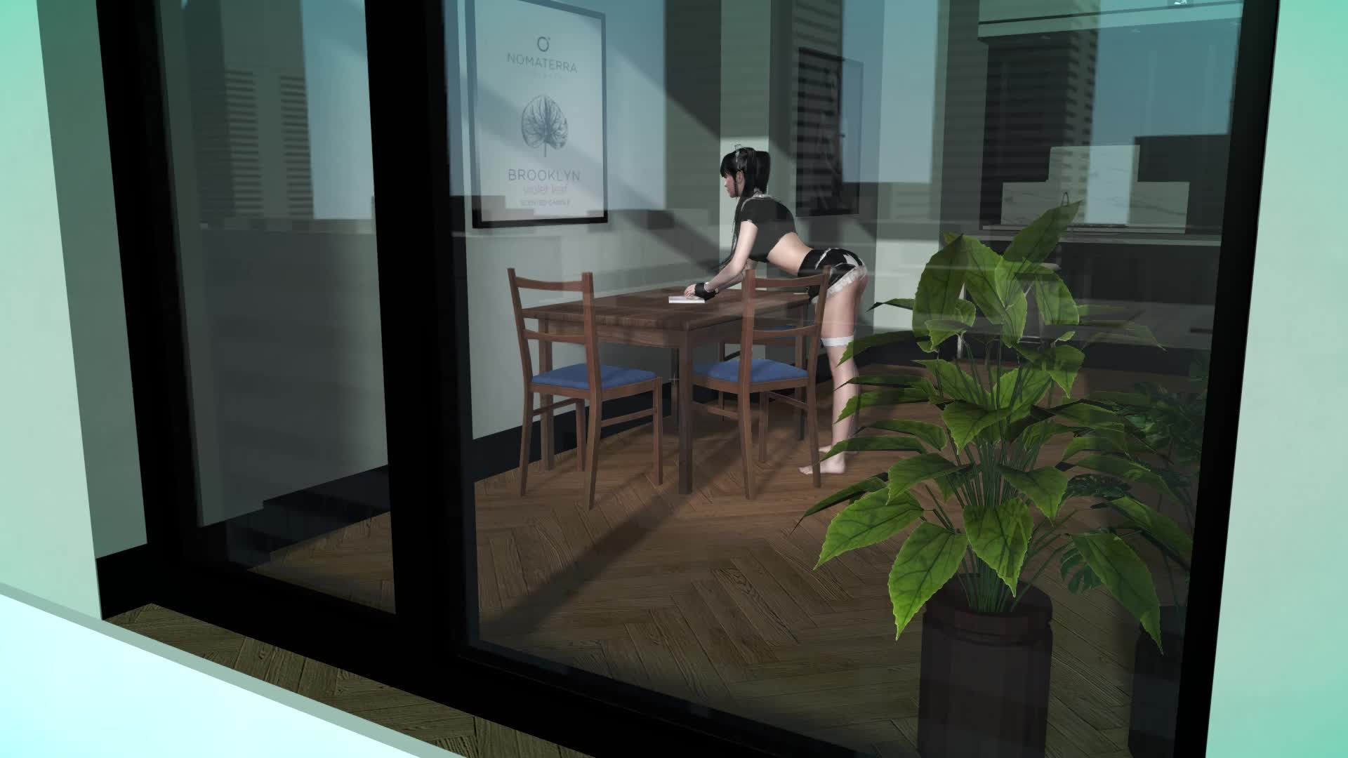 【3D动画】【偷拿钱被抓住的小女仆】百合系列——小女仆偷拿桌上的钱，被女主人抓住并进行“惩罚”，口枷流口水+口球严密堵嘴+并腿驷马捆绑+女女激情接吻+抚摸身体-绳艺在线资源网