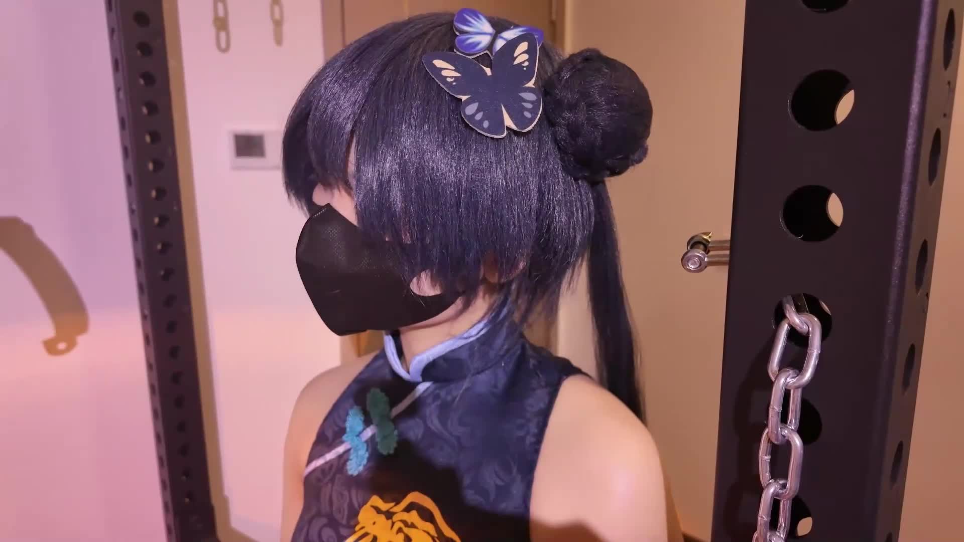 【妃咲的放置游戏-】海砂———鼻勾 强高叉腿蹲姿放置-绳艺在线资源网