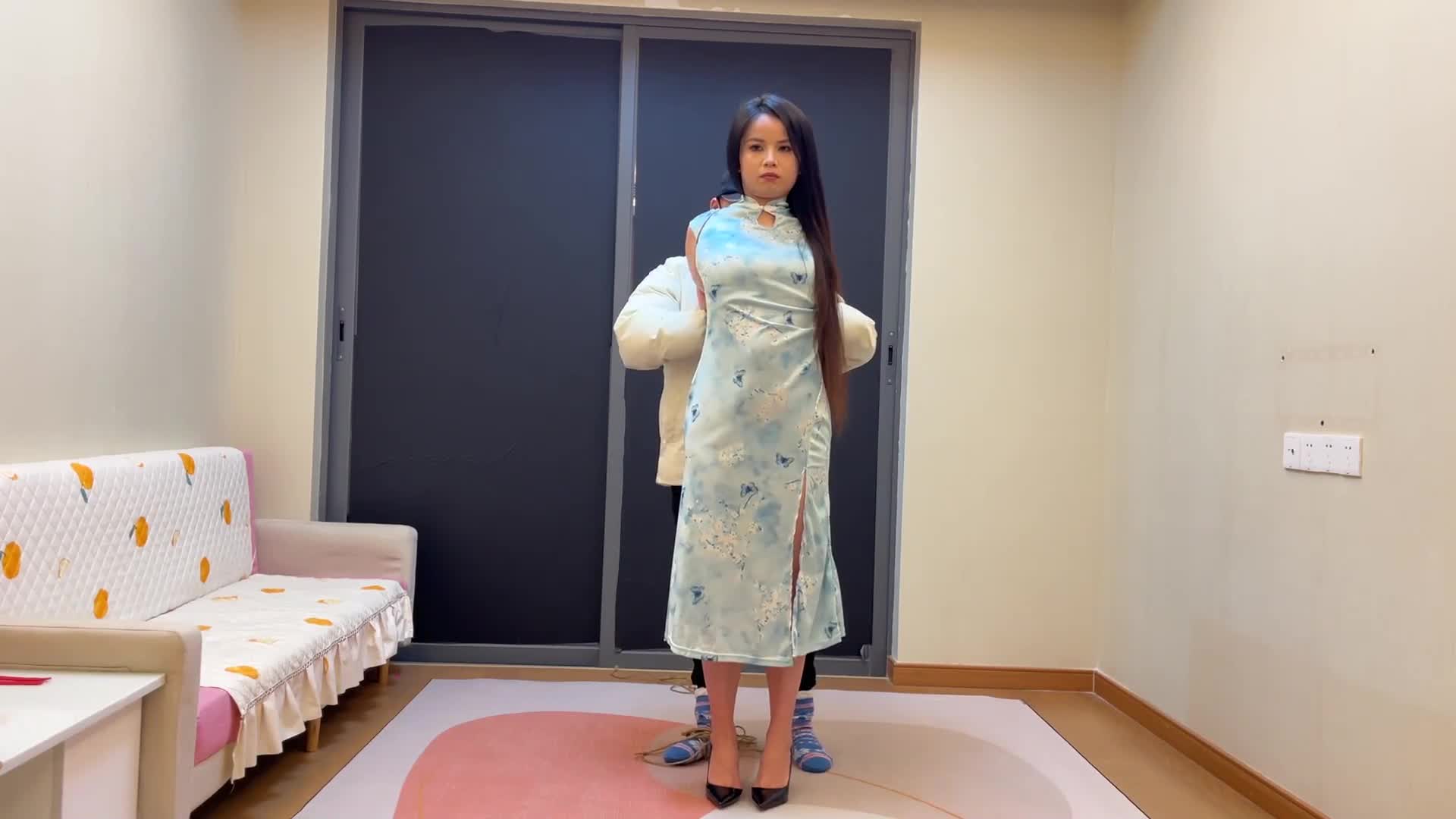 【素人原创】旗袍直臂五花轻松一刻玩一下-绳艺在线资源网