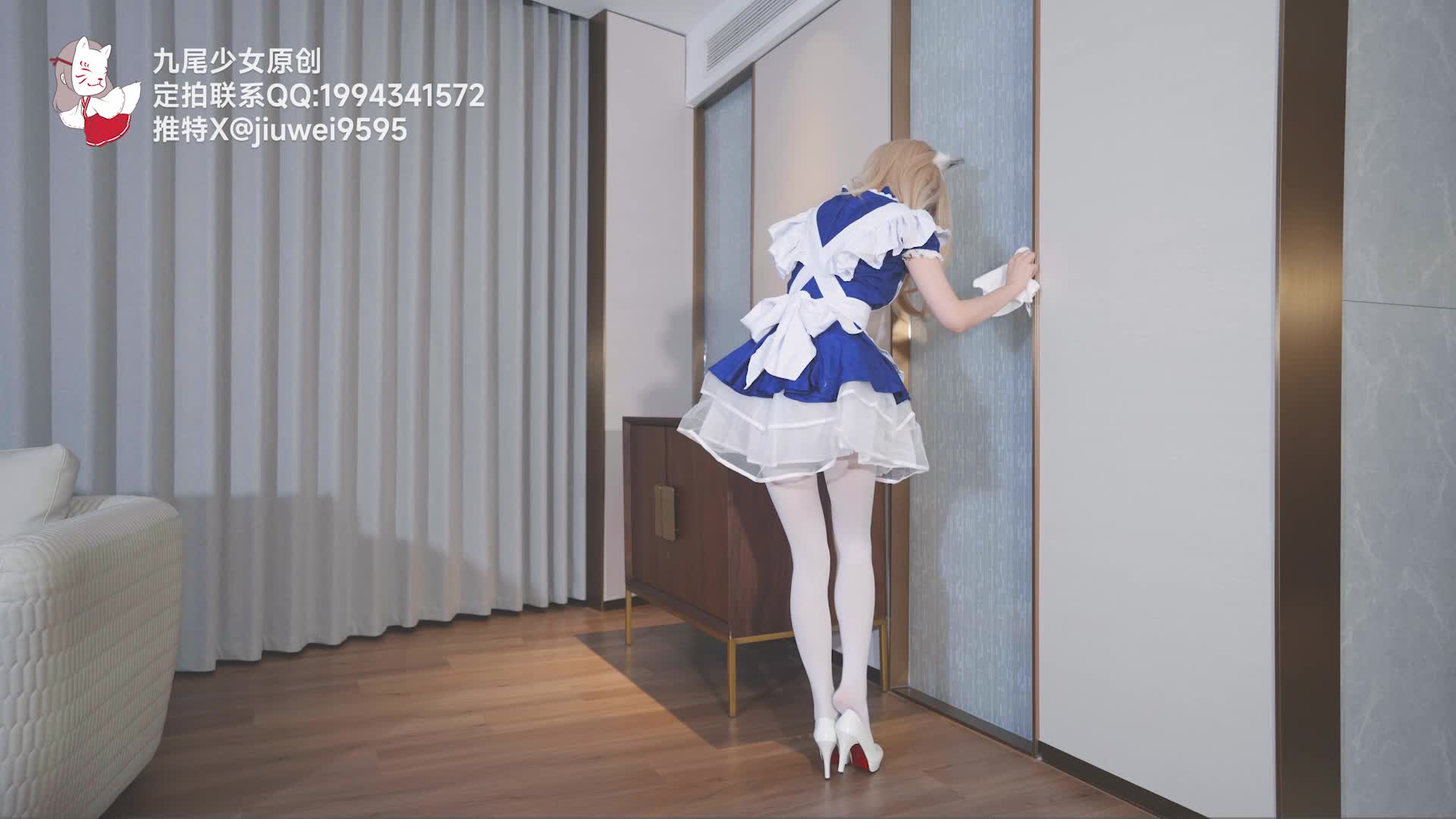 【九尾少女】金发白丝小女仆，偷偷zw被发现后紧缚捆绑带走，放置捆绑重度SP+多次止寸..-绳艺在线资源网