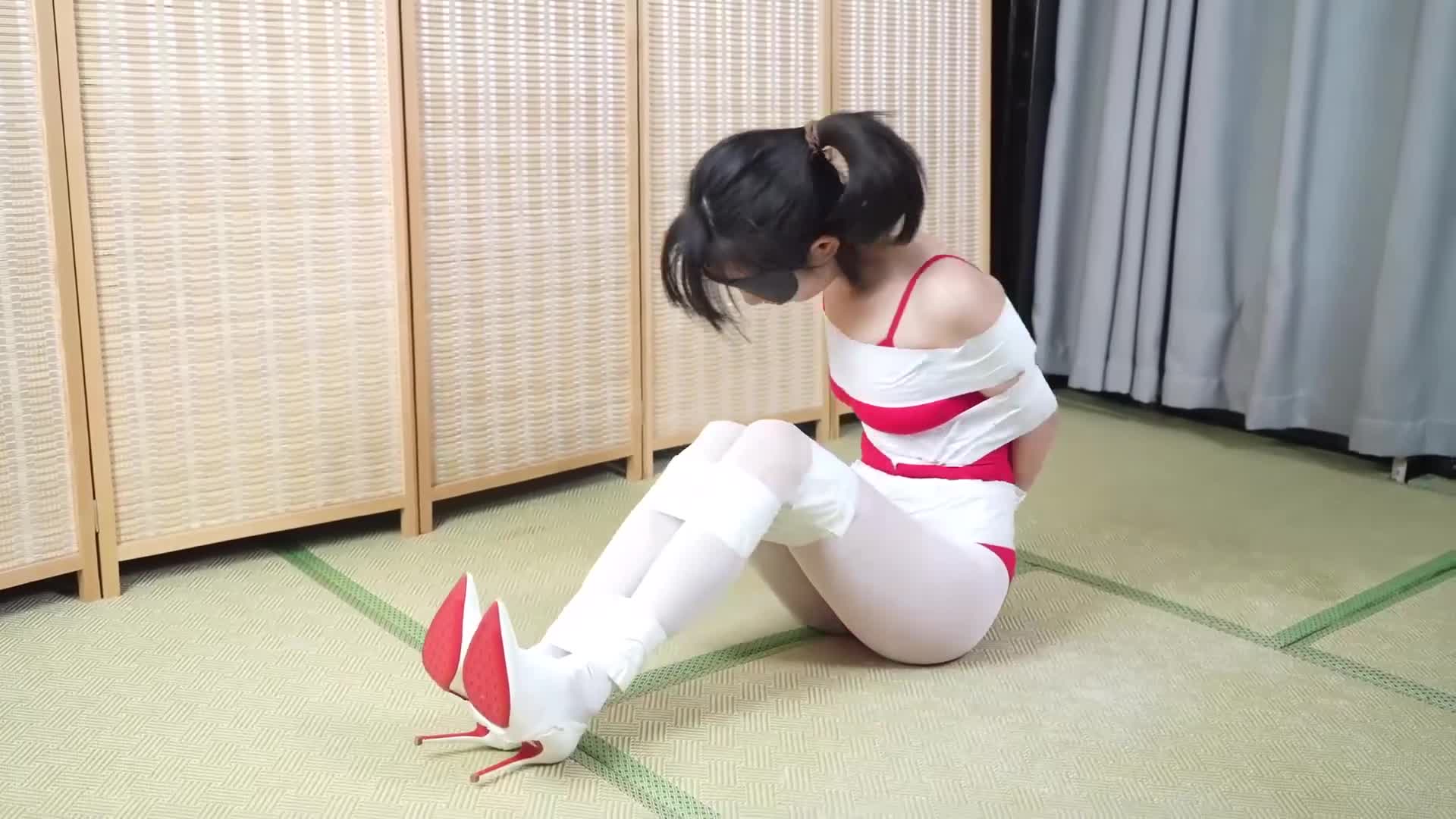 【象人原创】嗷嗷体操服胶带+旗袍直臂驷马，1H束缚挣扎-绳艺在线资源网
